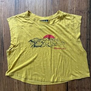Yellow Graphic Crop Top
